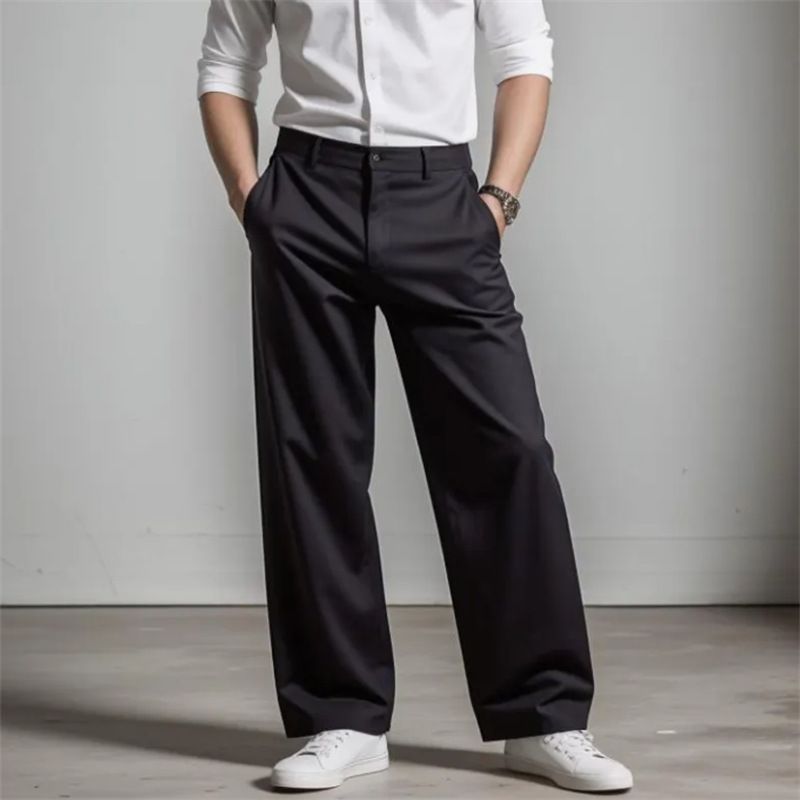Men's Clothing Men's youth new style fashion casual solid color daily versatile loose trousers_voghion.com