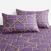 Purple And Gold Honeycomb Geometric Mattress Cover Polyester 3D Printed Bedspread_voghion.com