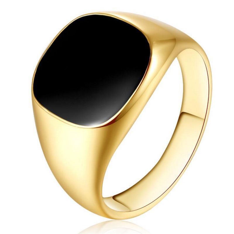 Mode Stijl 2025 Nieuw 2024, Heren Metallic Glans Ring Geometrische Breedte, Vierkante Punk Mode Ring, Sieraden, Accessoires, Groothandel_voghion.com