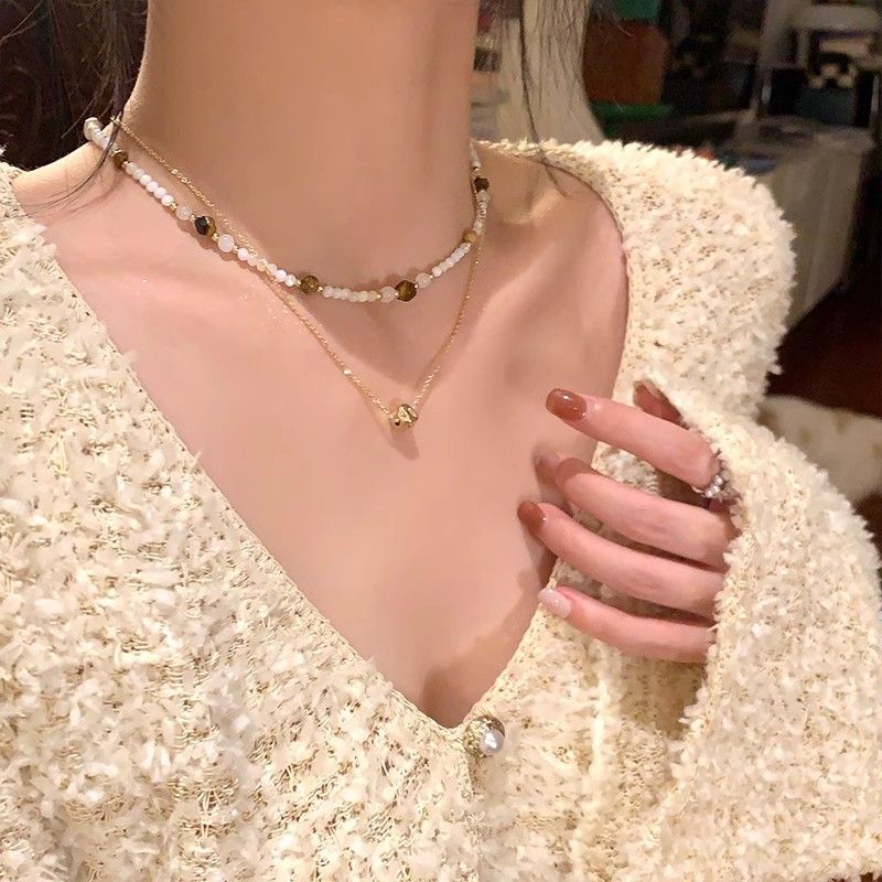 Lichte luxe, niche, veelzijdig temperament, dubbellaagse ketting, Instagram trendy internetberoemdheid voor vrouwen, hetzelfde_voghion.com