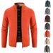2022 Autumn Winter Fleece Sweater Cardigan Plus Size Men's Stand Collar Warm Knitted Jacket_voghion.com