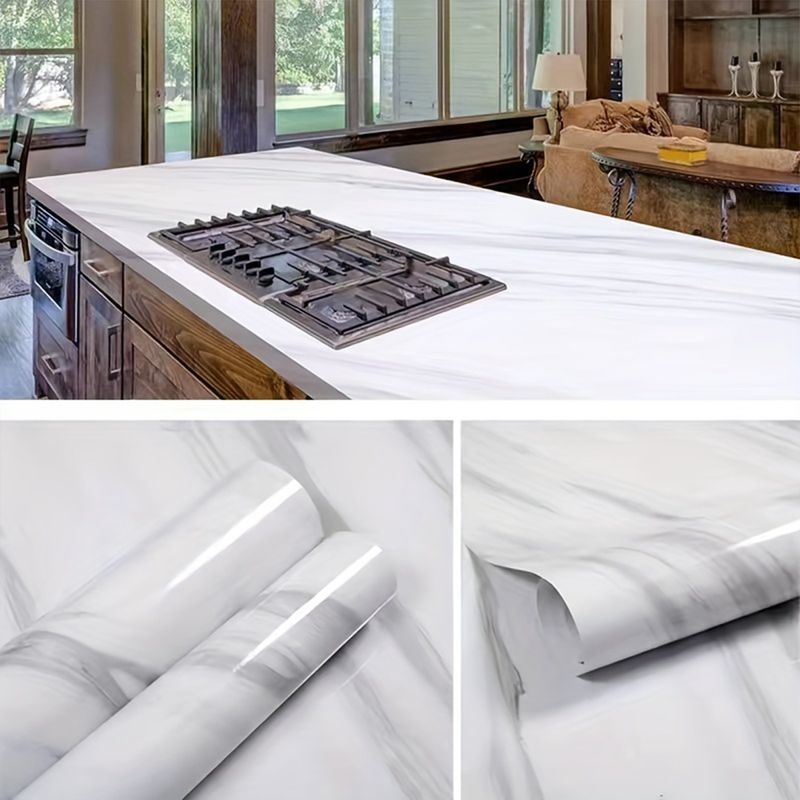 Marbre noir et blanc de petite taille, résistant à l'huile, imperméable, autocollant, résistant aux hautes températures, rénovation de maison, brillant_voghion.com