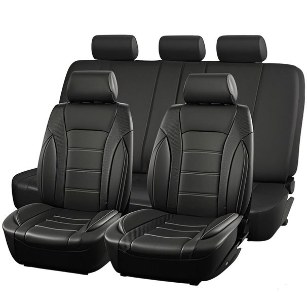 AUTO PLUS Set completo di coprisedili in pelle per auto di dimensioni universali, adatti per auto, SUV, camion, accessori per interni_voghion.com