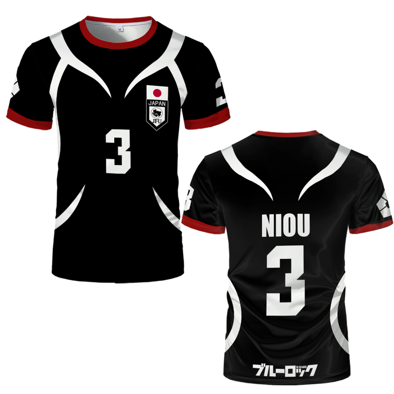 Camiseta deportiva de fútbol con dibujos animados de Blue Lock, camiseta de anime japonés para cosplay, camiseta de fútbol para niños, camisetas negras, camisetas cortas de verano para hombre_voghion.com