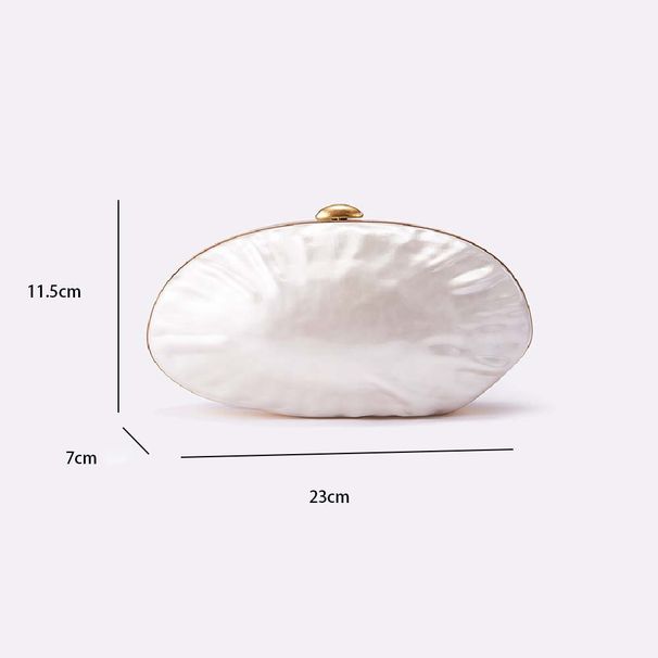 Pochette in acrilico di ispirazione vintage con conchiglia: elegante borsa a tracolla ovale per matrimoni, feste serali e outfit boho chic_voghion.com