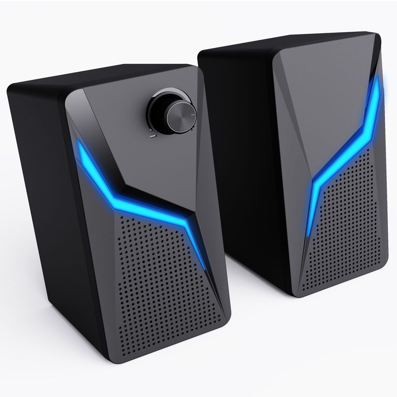 Zvočniki za računalniške igre, zvočnik za računalnik, HiFi stereo mikrofon, USB, žični z LED RGB osvetlitvijo, močan bas 2.0 zvočnik_voghion.com