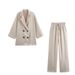 GraceChic 2024 Autunno Donna Moda Casual Doppiopetto Blazer + Pantaloni Set Trendy All'ingrosso_voghion.com