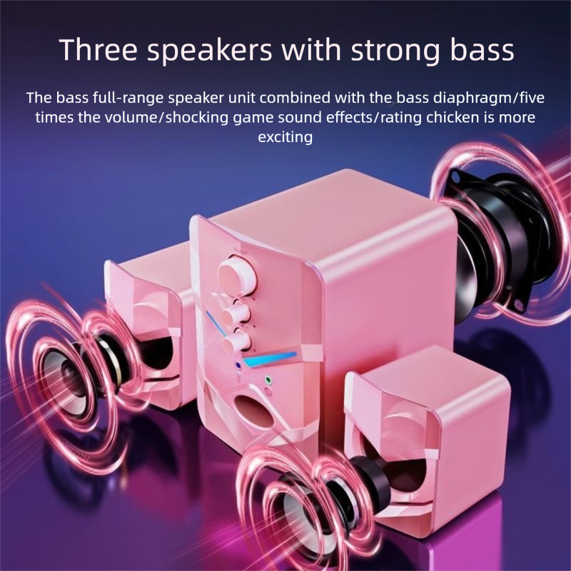 Gaming Computer Desktop Laptop With Microphone Headset For Calls Bluetooth Wired Multimedia Speaker_voghion.com