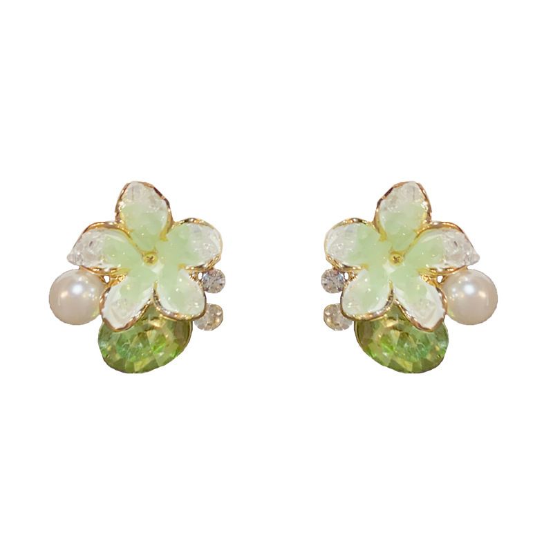 Orecchini a forma di fiore di cristallo, freschi ed eleganti, per donna, leggeri, lussuosi, dolci e versatili, in argento a forma di S._voghion.com