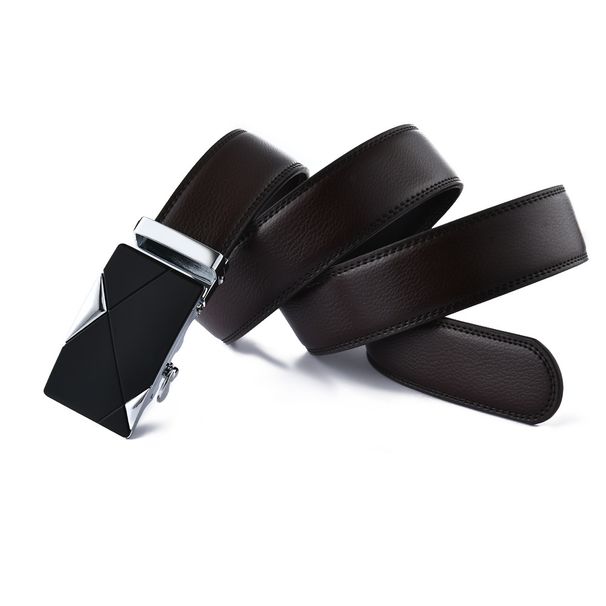 Premium Men's Leather Belt With Automatic Buckle - Business & Casual Waist Belt (2025 New Design)_voghion.com