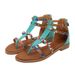 New Summer Bohemian Ethnic Style Dazzling Patchwork Roman Women's Plus-size Flat Sandals_voghion.com