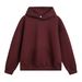 Felpa con cappuccio in misto cotone pesante - Pullover streetwear corto e squadrato con cuciture a contrasto, cappuccio oversize e tasca a marsupio_voghion.com