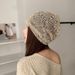 Slouchy Knitted For Women Spring Summer Simple Versatile Face Slimming Turban Hollow Breathable Cool Hat_voghion.com
