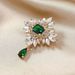 New Emerald Brooch High-end Temperament Palace Luxury Retro Zircon Elegant Water Drop Pin Brooch Accessories_voghion.com
