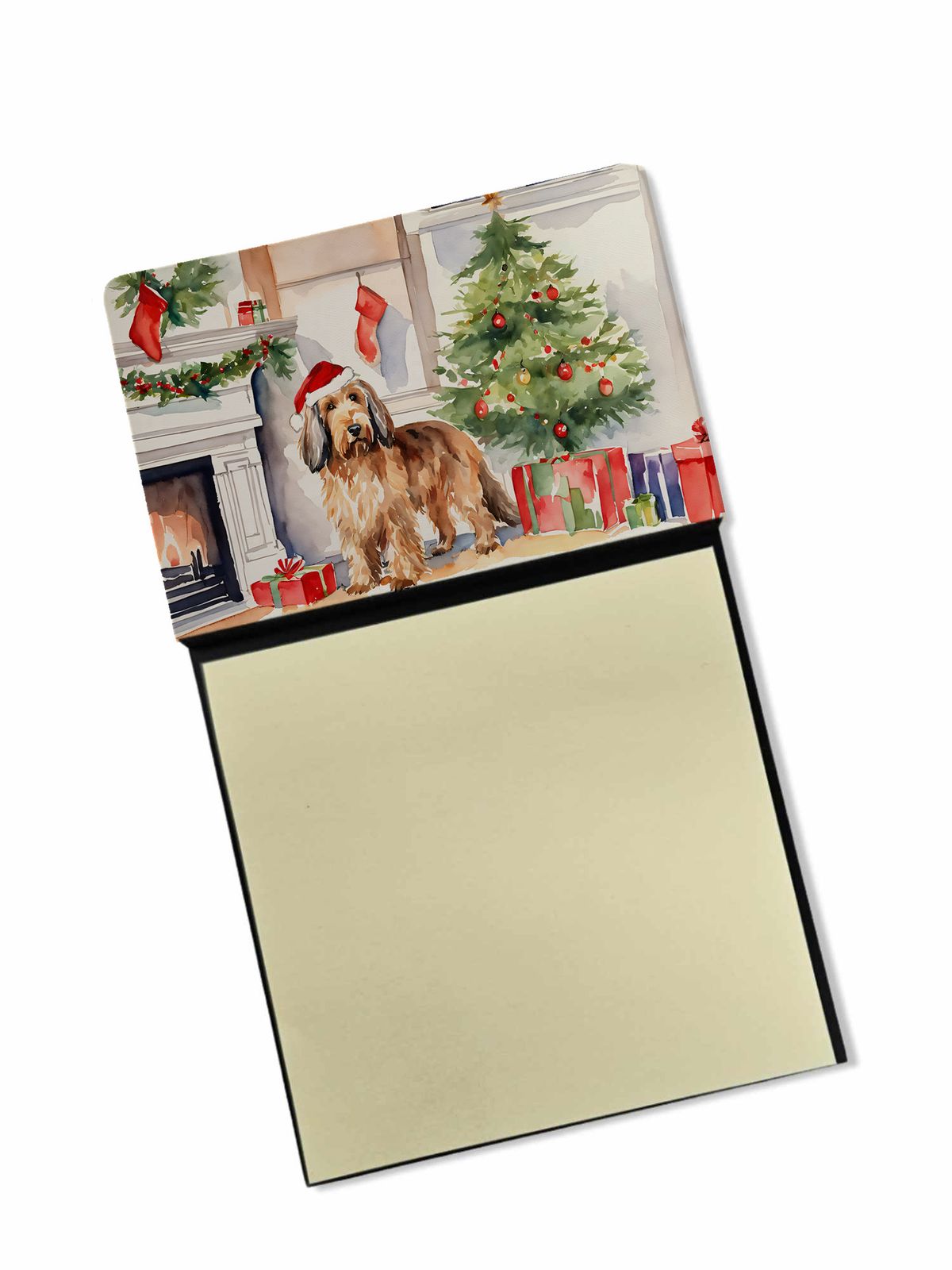 NEW Otterhound Cozy Christmas Sticky Note Holder Refillable Dispenser Self-Sticky Note Pads, Memo Pads Blank Desk Accessories_voghion.com