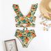 Maillot de bain deux pièces pour femme avec bretelles rotatives et imprimé floral_voghion.com