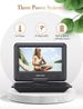 Lecteur DVD portable DBPOWER 11,5', batterie rechargeable intégrée de 5 heures, écran pivotant de 9', prise en charge CD/DVD/carte SD/USB, télécommande, voiture de 1,8 mètre_voghion.com