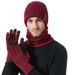 Autumn Winter Men's Scarf Gloves Three-Piece Set Fleece Lined Thickened Warm Knitted Hat Casual Versatile_voghion.com