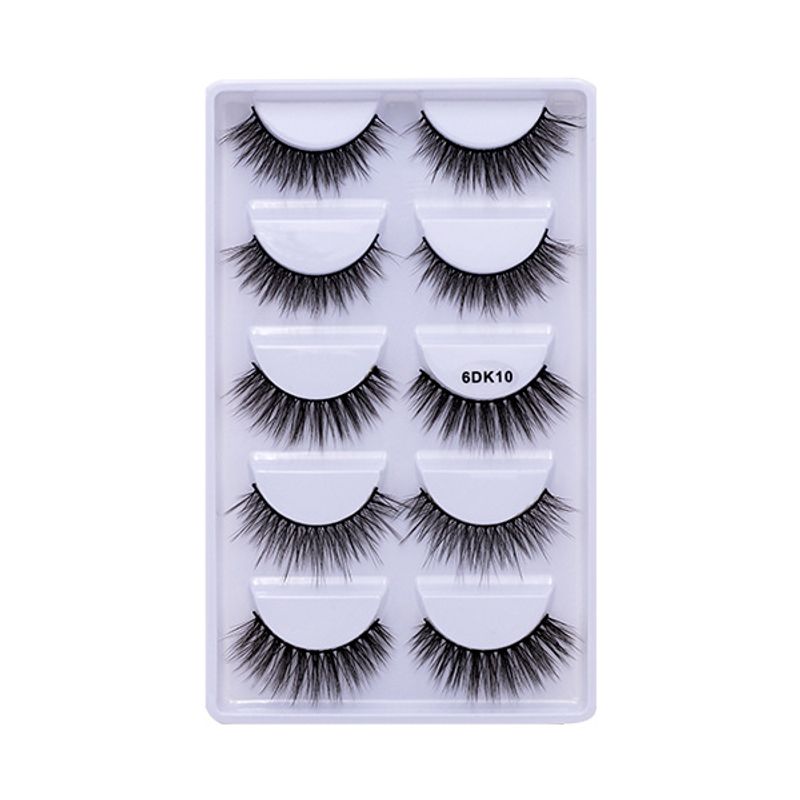 Lash extension set Multi-layer stereoscopic fiber false eyelashes 5 pairs of natural thick eyelashes slim long curling false eyelashes_voghion.com