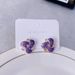 S Silver Needle French Purple Oil Drop Heart Sweet Light Luxury Socialite Circle Earrings Alloy Ear Jewelry_voghion.com