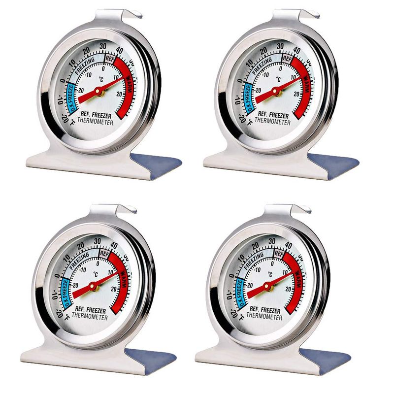 4PCS Refrigerator Freezer Large Dial Analog Thermometer_voghion.com