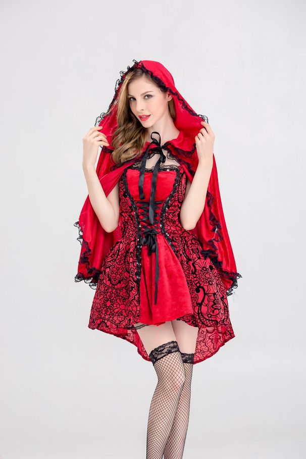 Halloween-Cosplay-Kostüm für Erwachsene, Rotkäppchen, großer böser Wolf, Märchenprinzessin-Kostüm_voghion.com