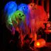 Spooky Halloween LED Ghost Skull String Lights - 2.5m Battery-Operated Decorative Lights With Sheer Fabric For Indoor & Outdoor Party Decor_voghion.com