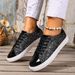 Summer Sequin New Front Tie Solid Color Plus Size Sneakers_voghion.com