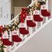Knitted Alphabet Christmas Stocking Ornaments With Cat Paw Design - Festive Red Embroidery Letter Socks For Tree Decor_voghion.com