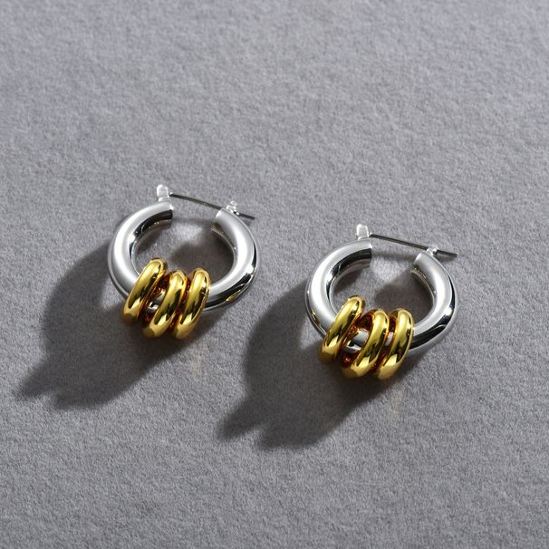 Orecchini a cerchio geometrici minimalisti per donna - Orecchini pendenti placcati in oro e argento, leggeri e ipoallergenici, gioielli alla moda per tutti i giorni_voghion.com