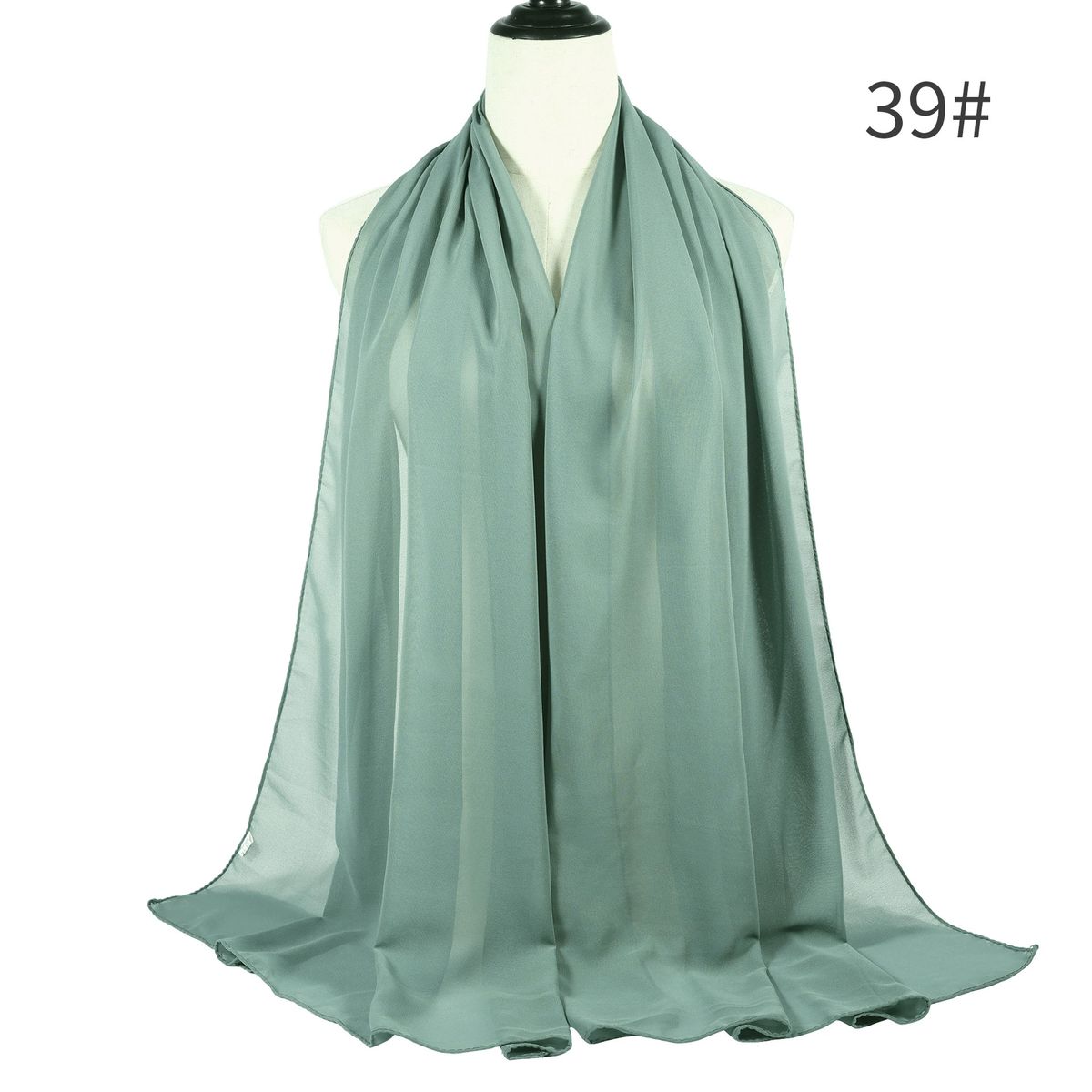 Sciarpa hijab di lusso in chiffon – Scialle musulmano antivento e antisabbia (foulard mediorientale per donne, leggero ed elegante, adatto a tutte le stagioni)_voghion.com