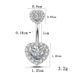Piercing per l'ombelico da donna a forma di cuore in stile europeo e americano, in acciaio al titanio, con bottone transfrontaliero, scintillante_voghion.com