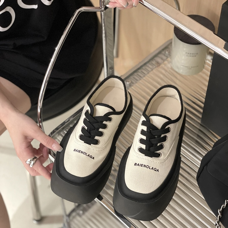 Neie Stil Square Toe Star Erhéierte Plattform Schong Auslännesch All Match Casual_voghion.com