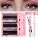 False Eyelashes Single Cluster Segmented Thick Curled D Curve 10 16mm Pink False Eyelashes Set Soft Eyelashes_voghion.com