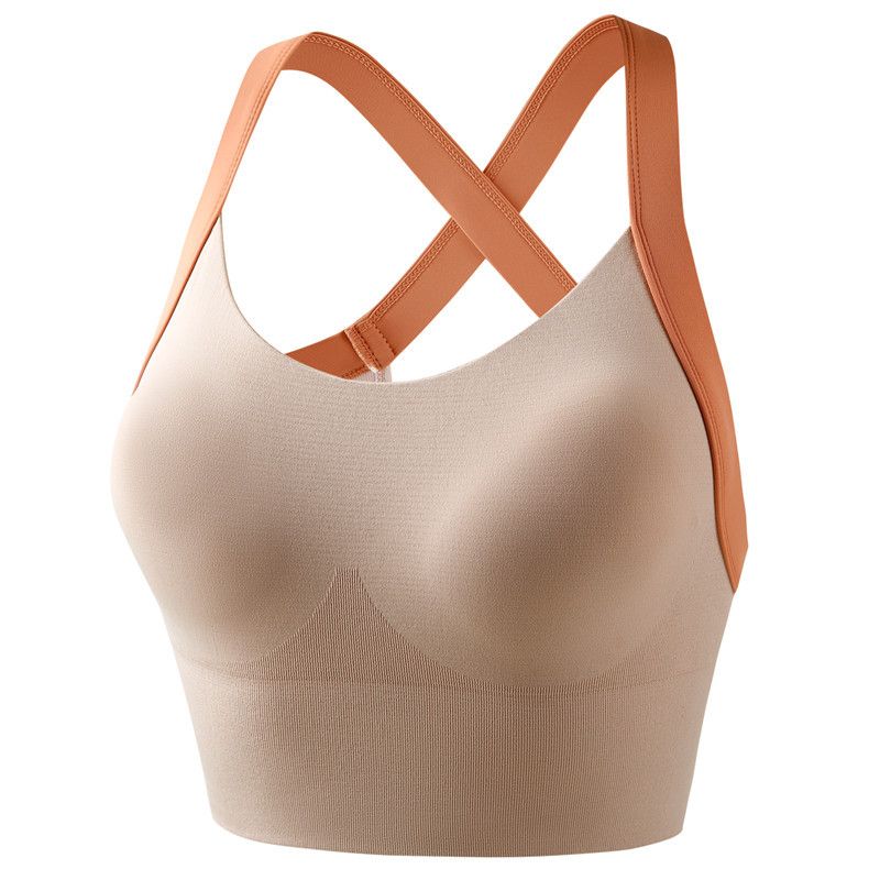 Vêtements pour femmes Soutien-gorge de sport pour femmes Une pièce fixe Dos croisé Haute résistance Soutien-gorge antichoc Fitness Course Yoga Gilet_voghion.com