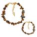 Women's Jewelry Original Handmade Stone String Amorphous Bracelet Bohemian Style Irregular Tiger Eye Stone Gold Bead Bracelet_voghion.com