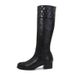 Autumn And Winter New Xiaoxiangfeng Knight Boots Thick Heel High Boots Thin Color Matching Women's Boots_voghion.com
