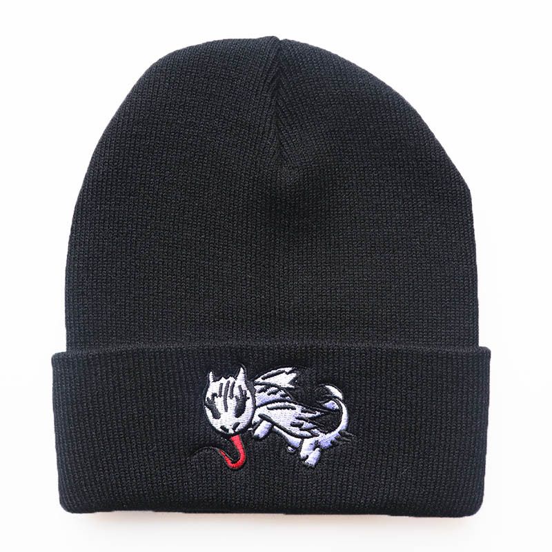 Men's and Women's Knitted Hats DragonToothless Pullover Hat Dragon Trainer Embroidery Knitted Hat Wool Hat Outdoor Sports Cold Hat_voghion.com