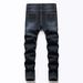 Hosen für Jungen von Mutter und Kind, gewaschene, elastische Denim-Hose mit Punkten, lässig, gerade, zerrissen, mittlerer und großer Vier-Jahreszeiten-Stil für Kinder_voghion.com