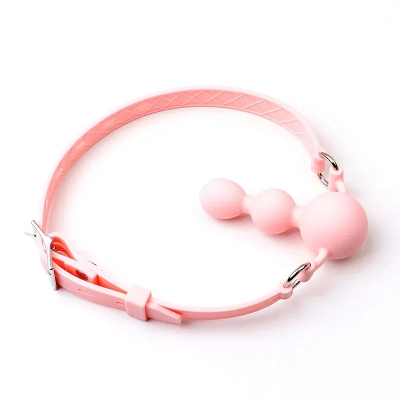3-Color Silicone Mouth Anal Beads, Gag, Adjustable Strap, Toys For Adults Coupl, SM Gam, Sex Store, Erotic_voghion.com