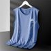Gilet col rond Ice Sensation avec épaules et soie glacée pour course d'été, gilet de sport pour homme, séchage rapide sans manches_voghion.com