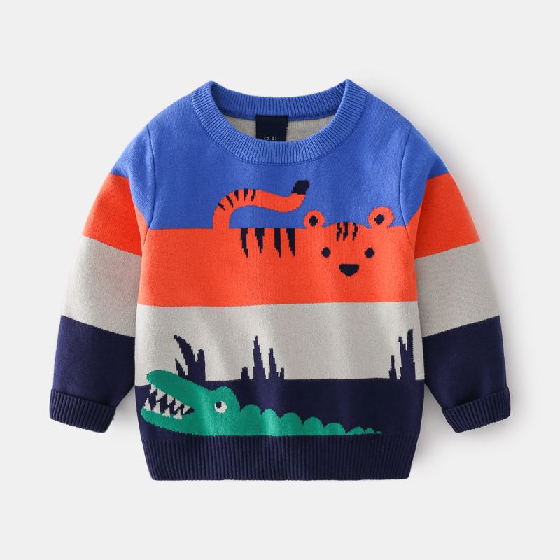 Winter Kids Sweater Animals Cartoon Striped Boys Girls Autumn Knitwear 2-6Year Long Sleeve Clothes Baby Sweaters Childre_voghion.com