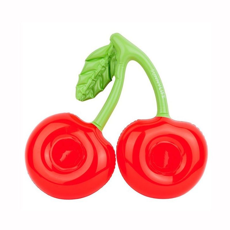 Swimming Rings Inflatable Double Mouth Cherry Cup Holder Ins Double Cherry Coaster Creative Cocktail Coaster Party Theme Decoration_voghion.com