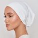 Cappello da donna Hijab in cotone modal con due estremità attraverso un foulard da donna traspirante e confortevole in tinta unita_voghion.com