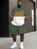 Men's Clothing Plus Size Summer T Shirt Shorts Suit Pattern Letter 3D Digital Printing Casual Beach Pants Suit_voghion.com