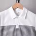 Vêtements pour enfants T-shirt à manches courtes à revers de couleur contrastée pour garçon Polo rayé blanc à manches courtes pour enfants Costume deux pièces_voghion.com