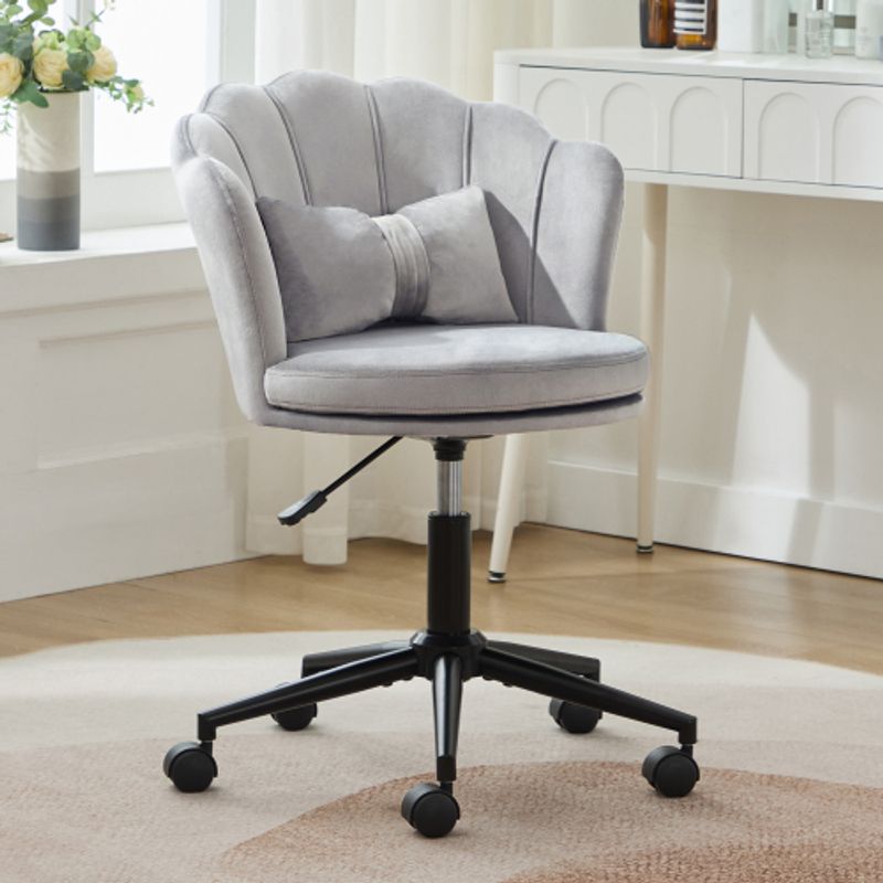 Design moderno: Ankleidestuhl, Bürostuhl, Blütenblattförmige Rückenlehne, Schmetterlingsförmiges Lendenkissen, Höhenverstellbar, Weiches Sitzkissen.Geeignet Für Wohnzimmer, Schlafzimmer, Büro Usw._voghion.com