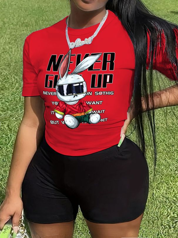 Large women's clothing printing personalized printing casual two-piece_voghion.com