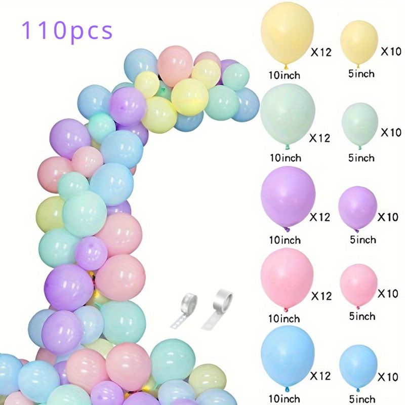 Juego de 110 coronas de globos para bodas, fiestas de cumpleaños, aniversarios, graduaciones, días festivos, Día de la Madre, hogar y decoración de habitaciones._voghion.com