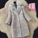 Sheepshear autumn and winter new spliced fur all-in-one mid-length imitation fox fur collar coat and fur jacket_voghion.com